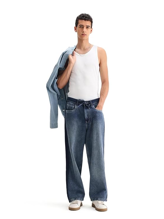 Rare Rabbit Baggy Plain Jeans