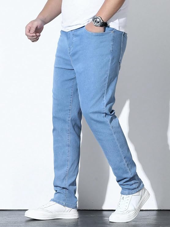 Casual Pants for Men | Denim Jeans Pants | Straight Fit Trousers | Streetwear Style | Comfortable Men's Bottomwear (U15-16)