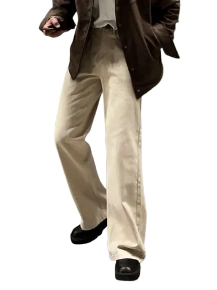 Loose Fit Baggy Jeans, Beige