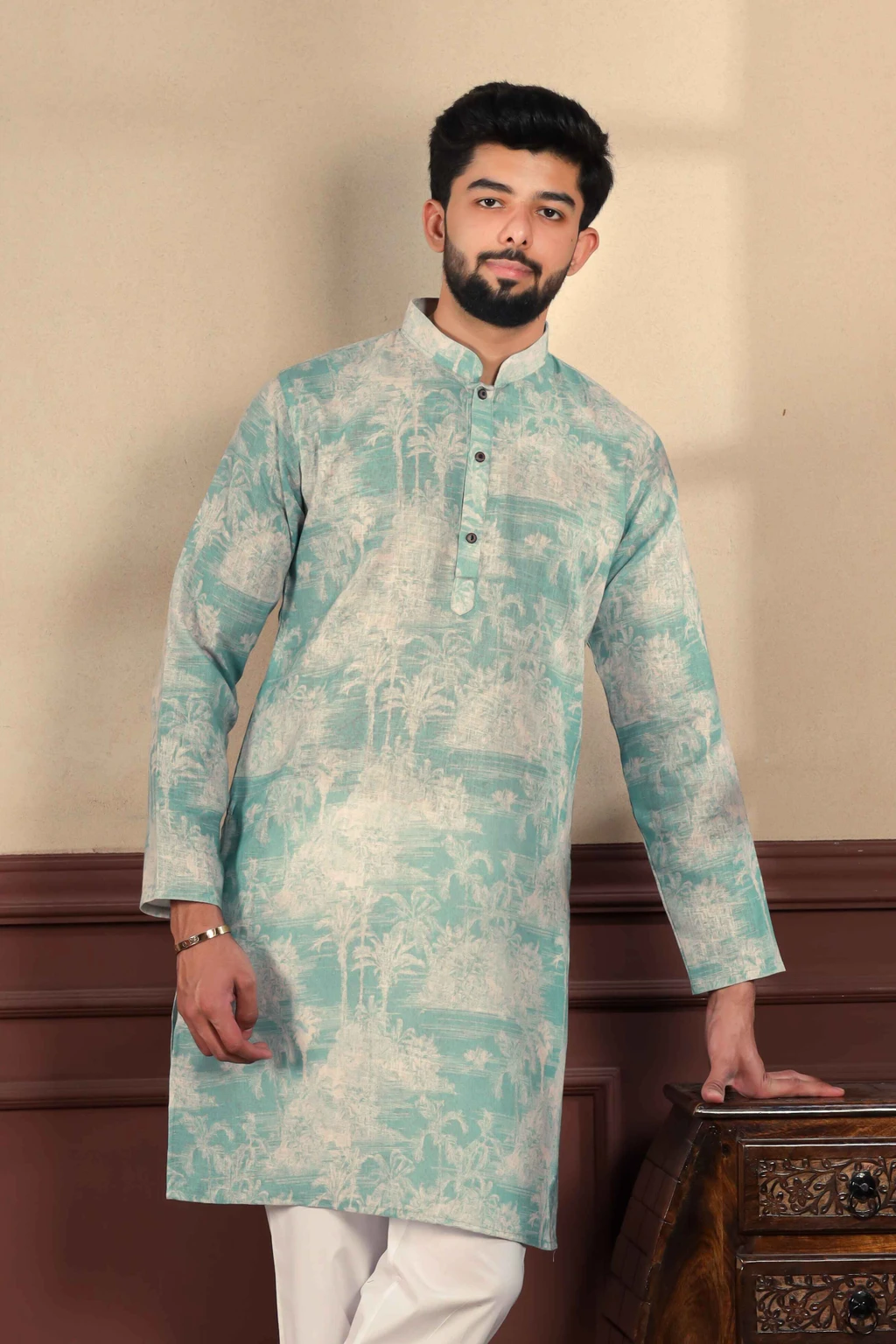 Koshin Men Pure Linen Kurta Pyjama Set